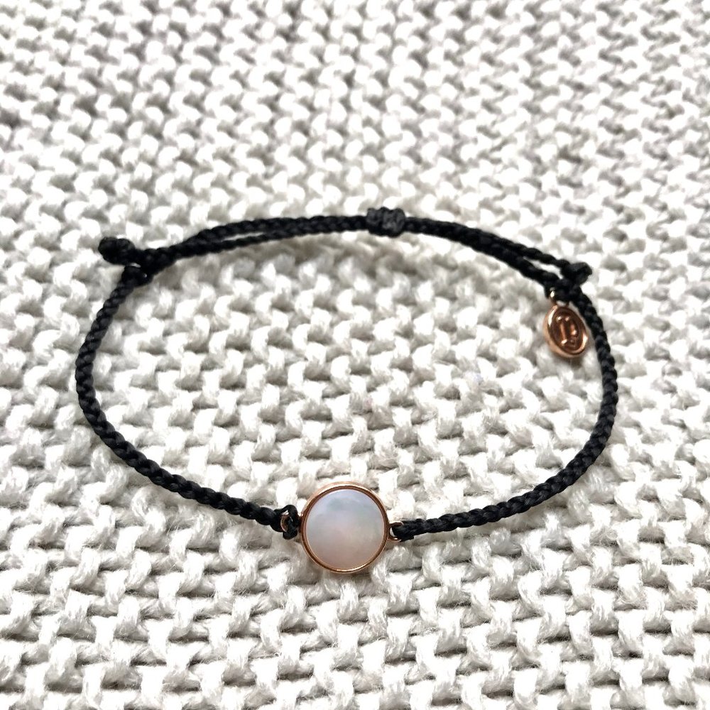 Pura Vida Black/Rose Gold Mother of Pearl Bracelet